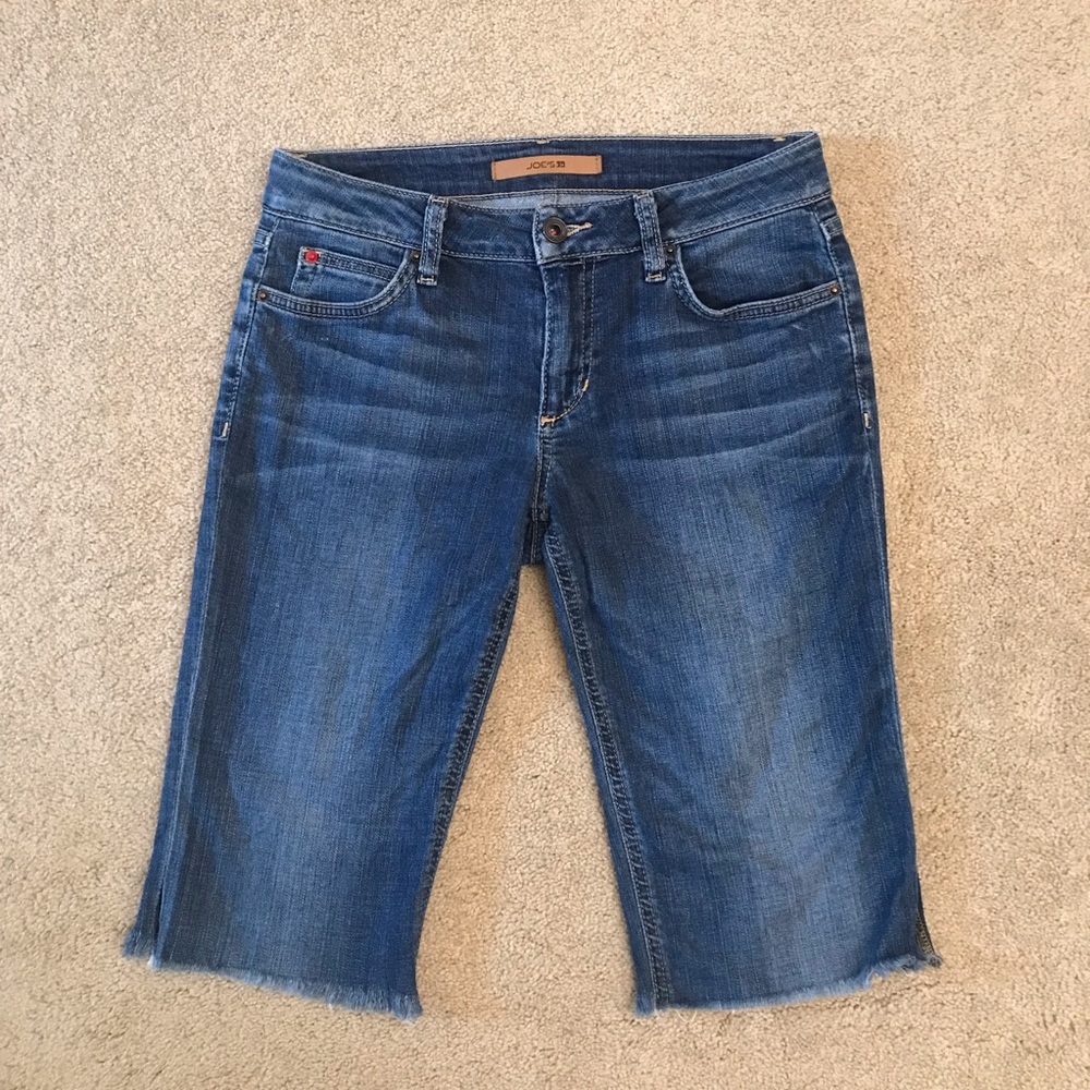Joes Altered Denim Blue Jean Long Shorts Size 4 Waist 27 The Honey y2k Festival